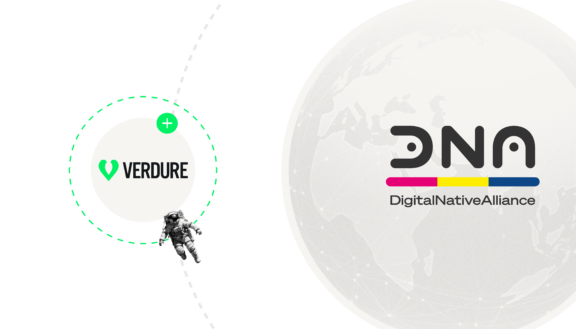 DNA_VERDURE Kosmos-Darstellung von Planeten mit DNA Logo und Verdure Logo